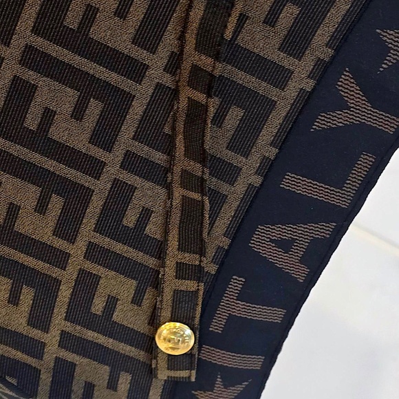 Rare FENDI Zucca Umbrella Special Edition W/Exclusive Roma 1925 Webbing Monogram - Picture 6 of 16